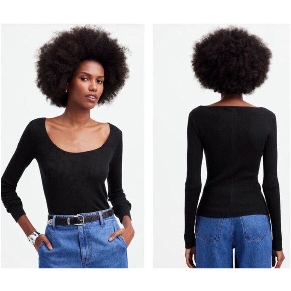 Madewell Sweaters - Madewell Merino Wool-Silk Blend Scoopneck Sweater NWT Size L Large